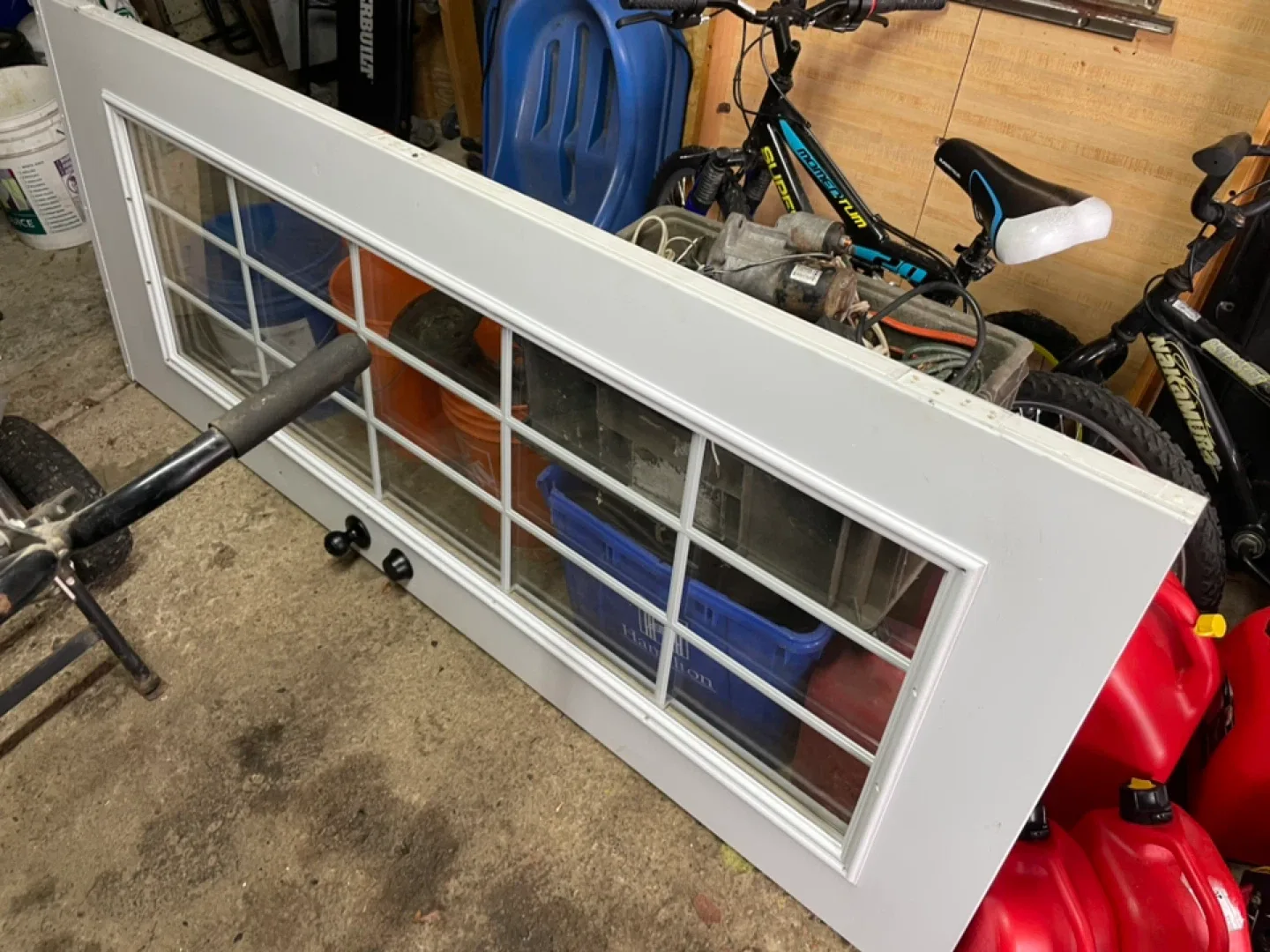White Exterior Door with Glass Panes
