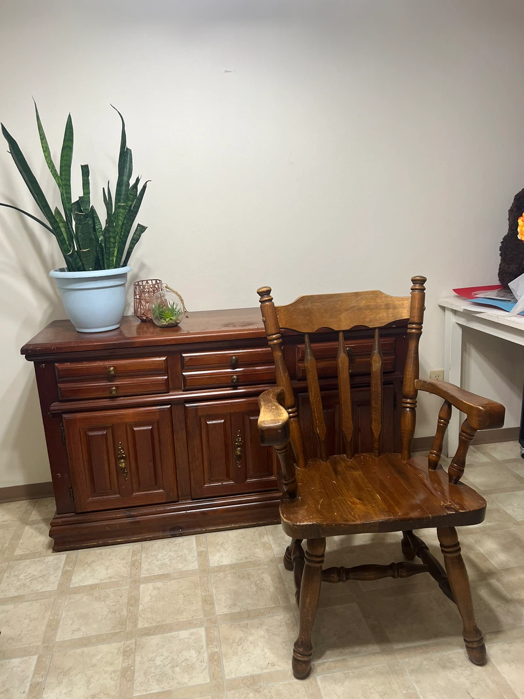 Wooden Buffet Cabinet and chair