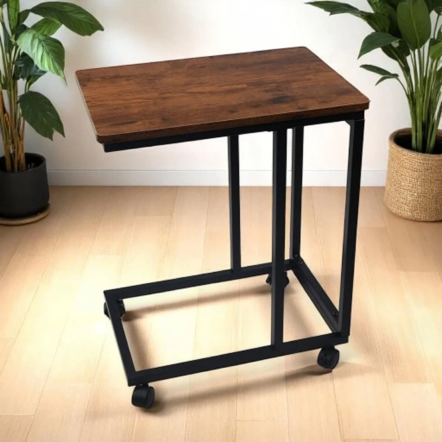 Rolling Side Table - Brown & Black - photo 3