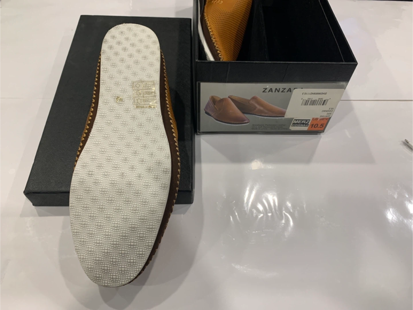 Zanzara Merz Cognac Leather Loafers Size 10.5 - photo 3