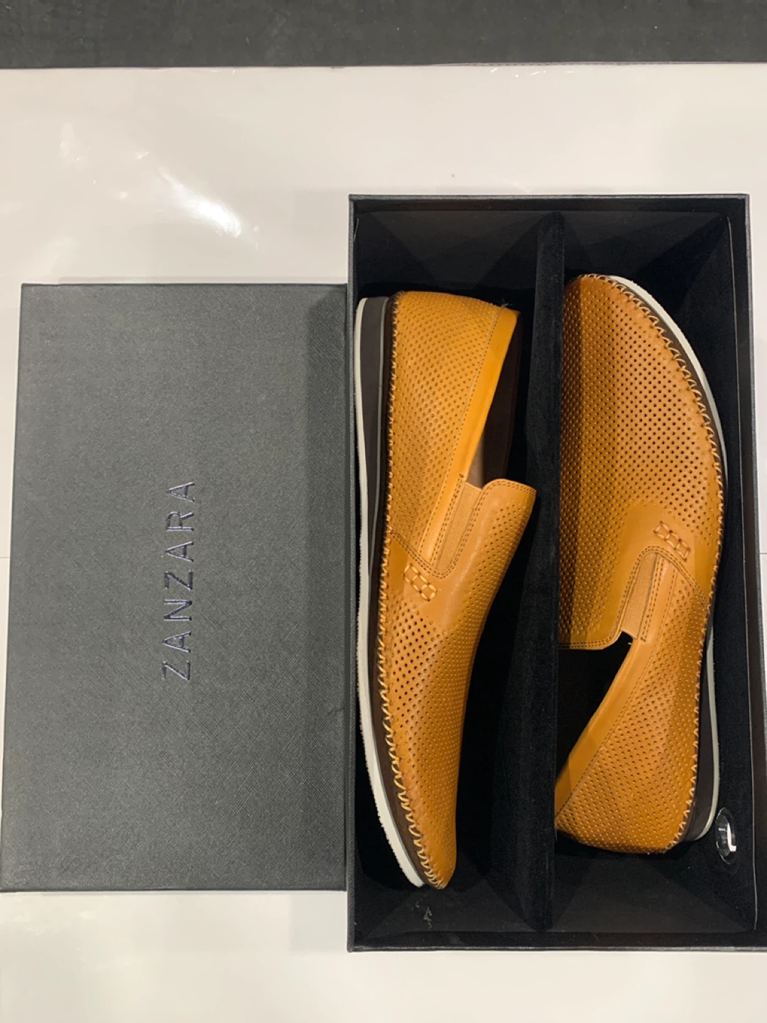 Zanzara Merz Cognac Leather Loafers Size 10.5