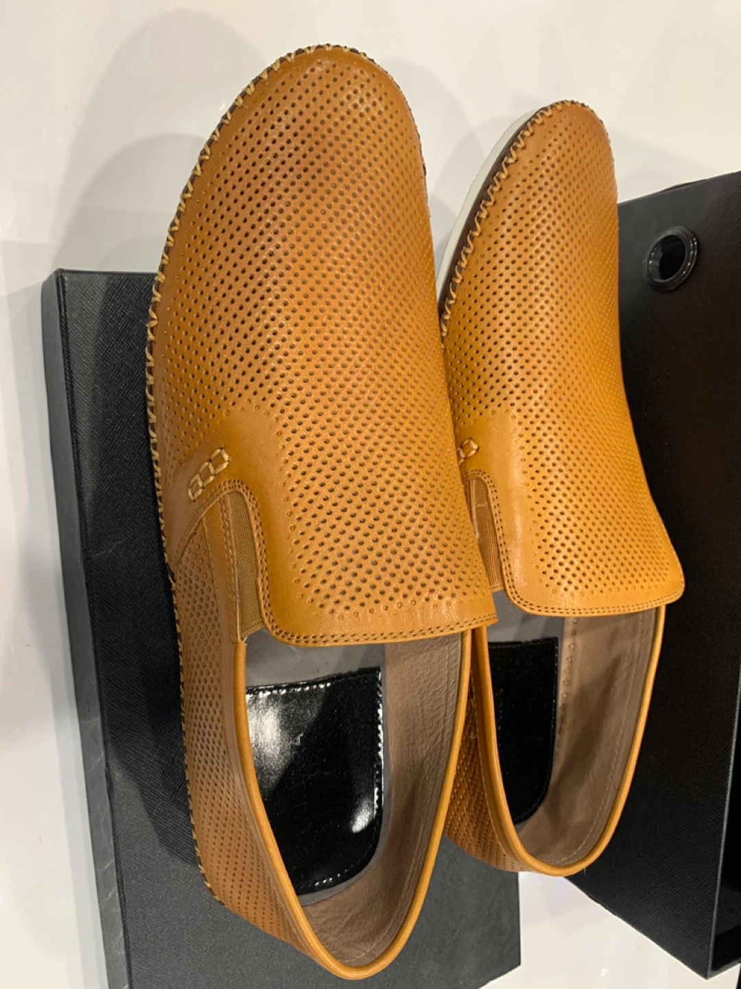 Zanzara Merz Cognac Leather Loafers Size 10.5 - photo 4