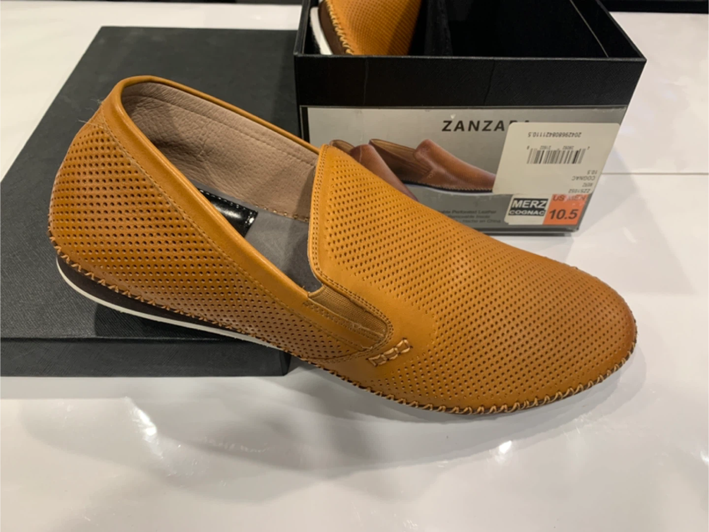 Zanzara Merz Cognac Leather Loafers Size 10.5 - photo 2