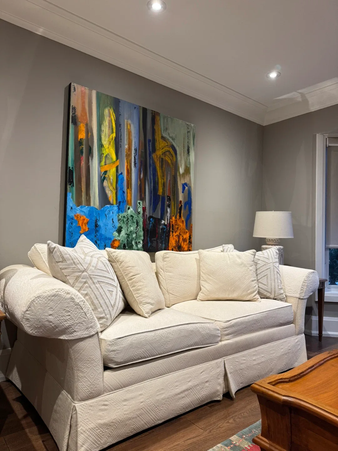 Ethan Allen Off-White Sofa