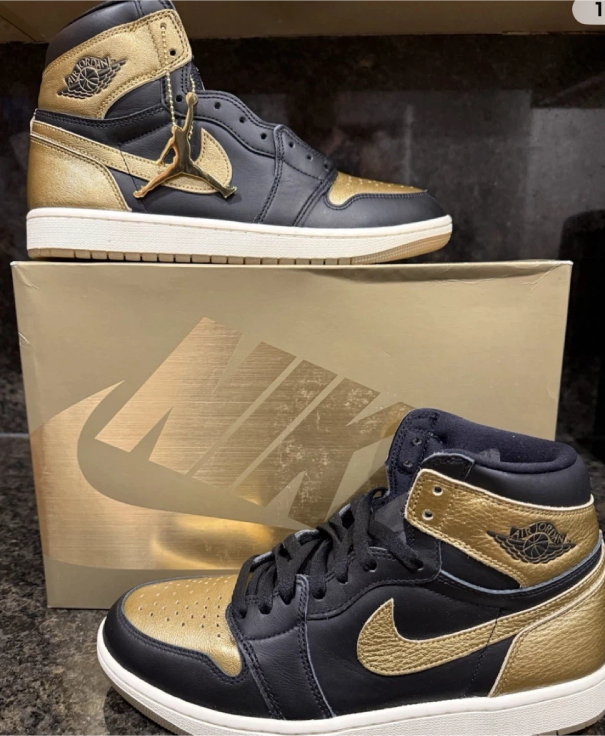 Air Jordan 1 Retro High OG Black Metallic  Gold - photo 2