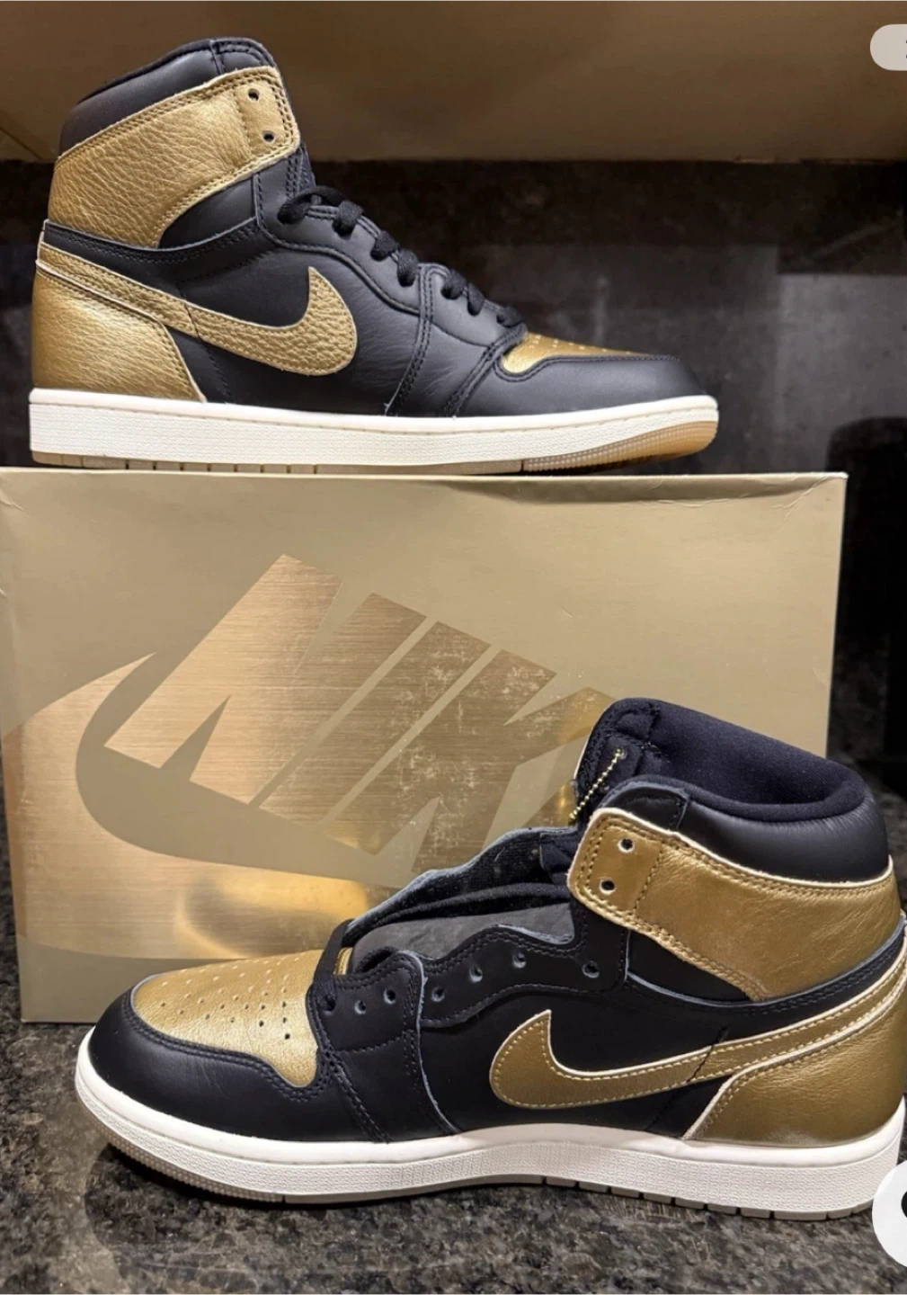 Air Jordan 1 Retro High OG Black Metallic  Gold - photo 3