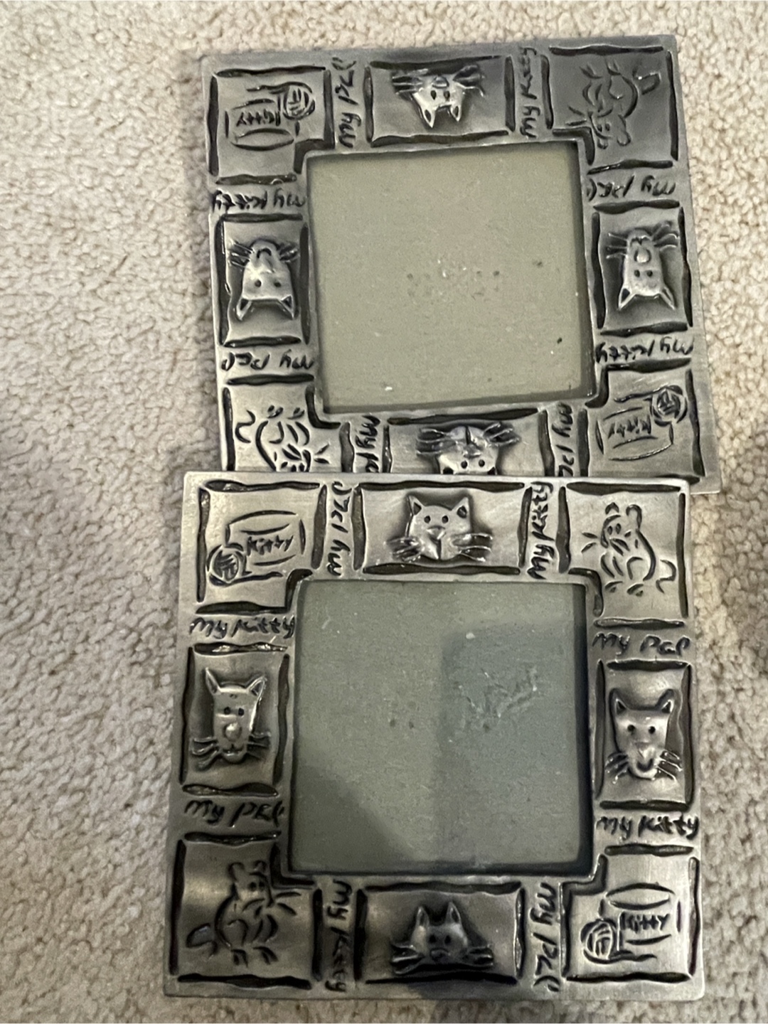 2 Cute Cat Picture Frames - Set of Two!