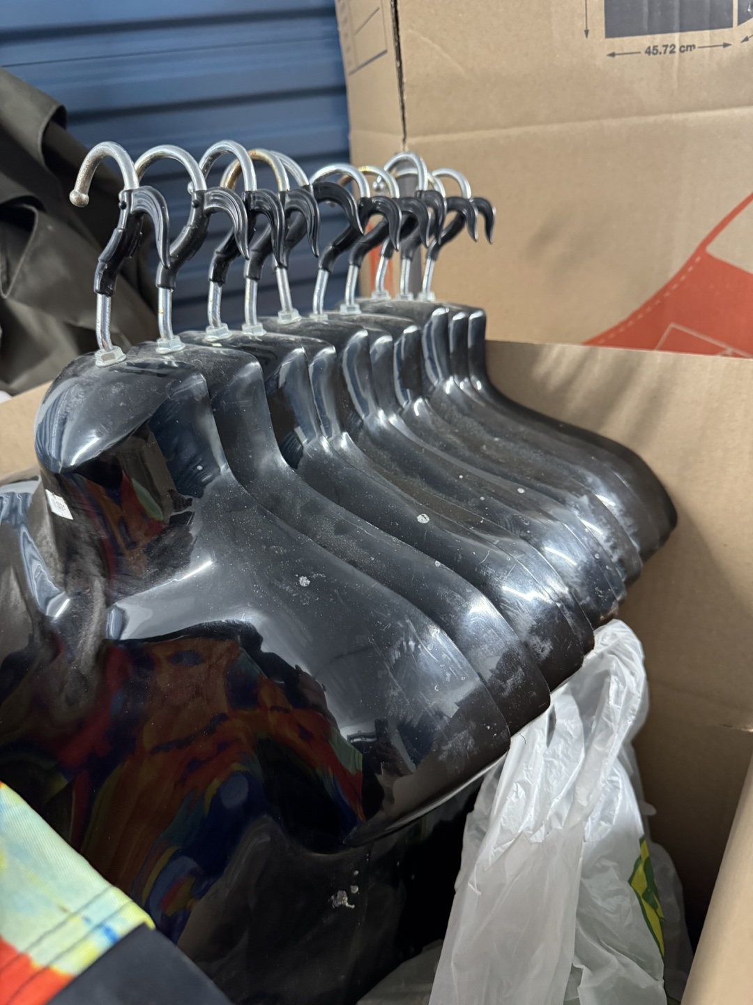 Black Plastic Clothes Hangers - Lot of 10