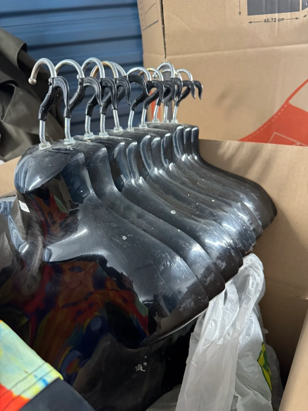 Black Plastic Clothes Hangers - Lot of 10