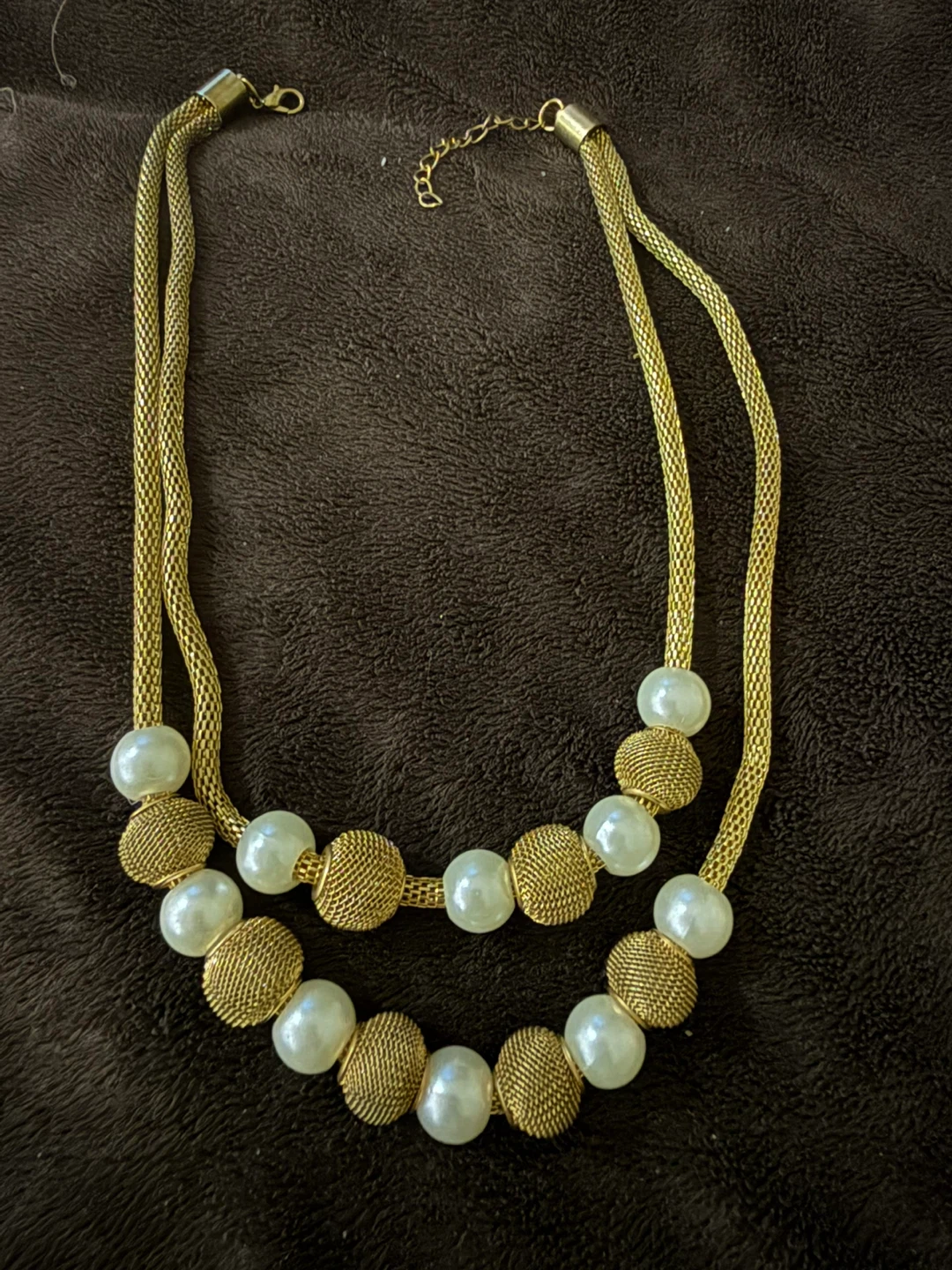 Gold & Pearl Beaded Necklace