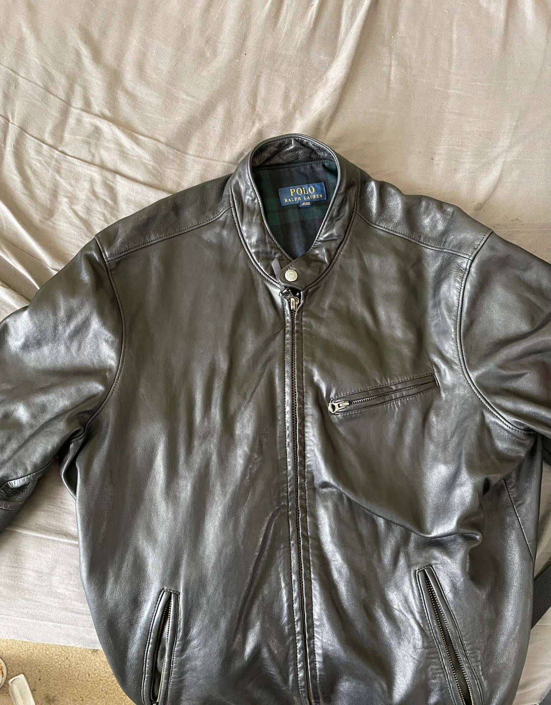 Polo Ralph Lauren Black Leather Jacket  - XL