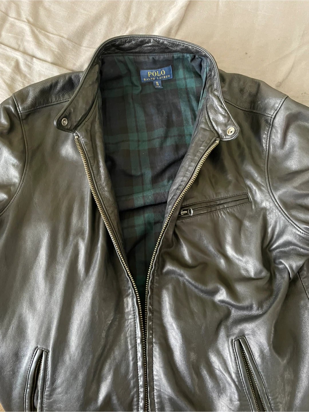 Polo Ralph Lauren Black Leather Jacket  - XL - photo 2