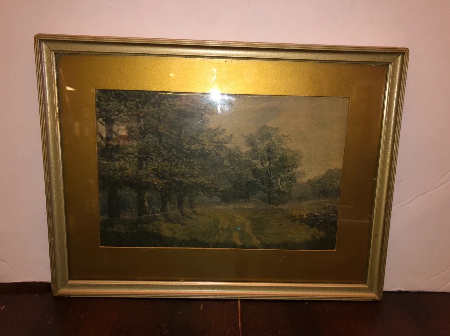 Vintage Gold Picture. 16.6” x 12”.