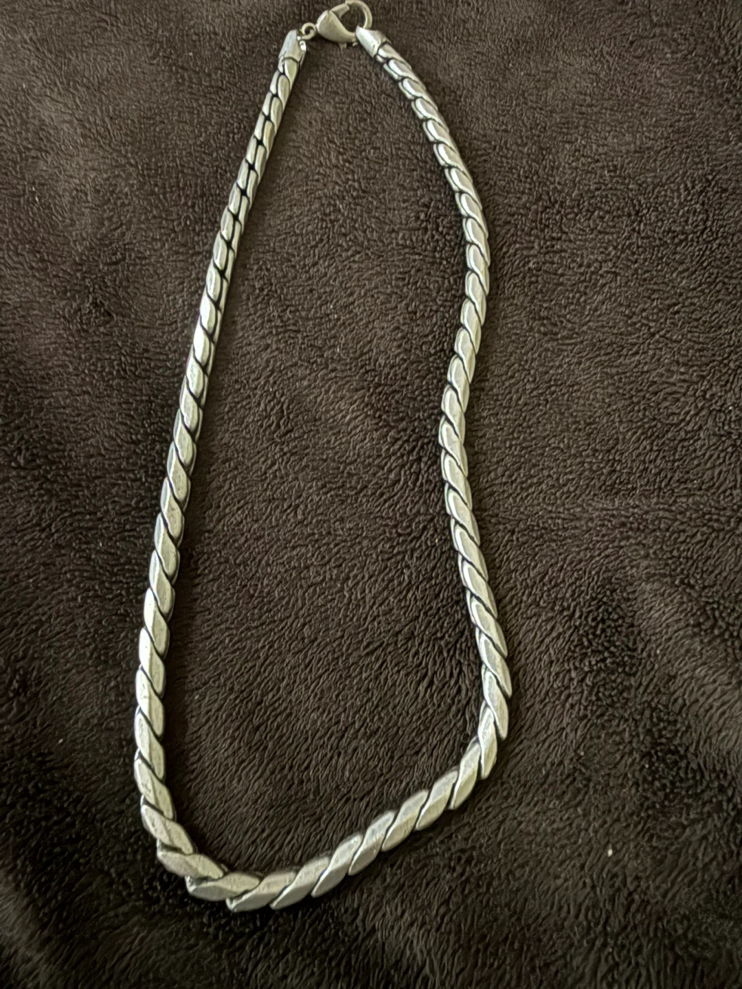 Silver Tone Braided Chain Necklace