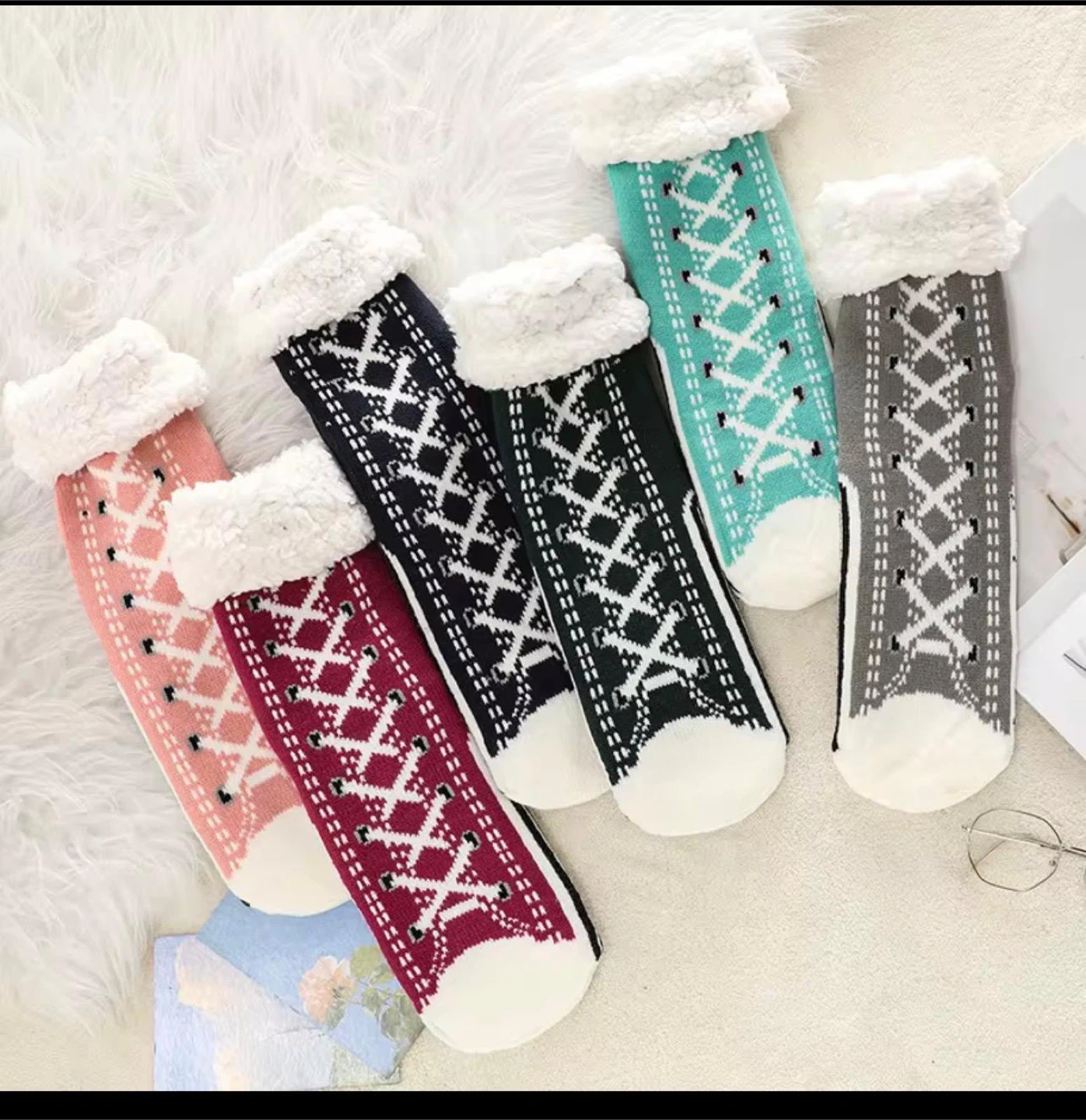 Fuzzy Slipper Socks - Assorted Colors - photo 5