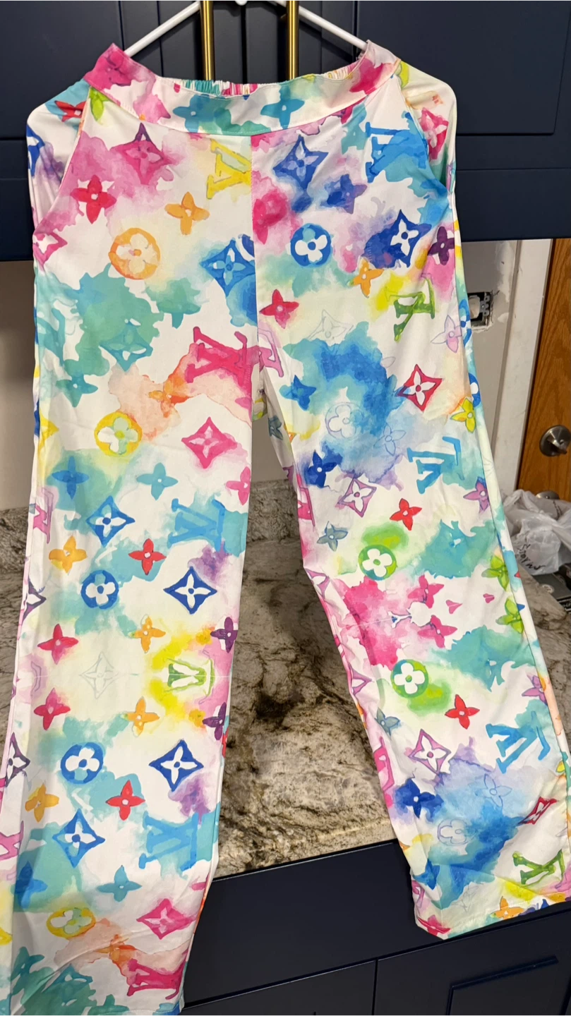 Women Multicolor Watercolor Pants size M - photo 4