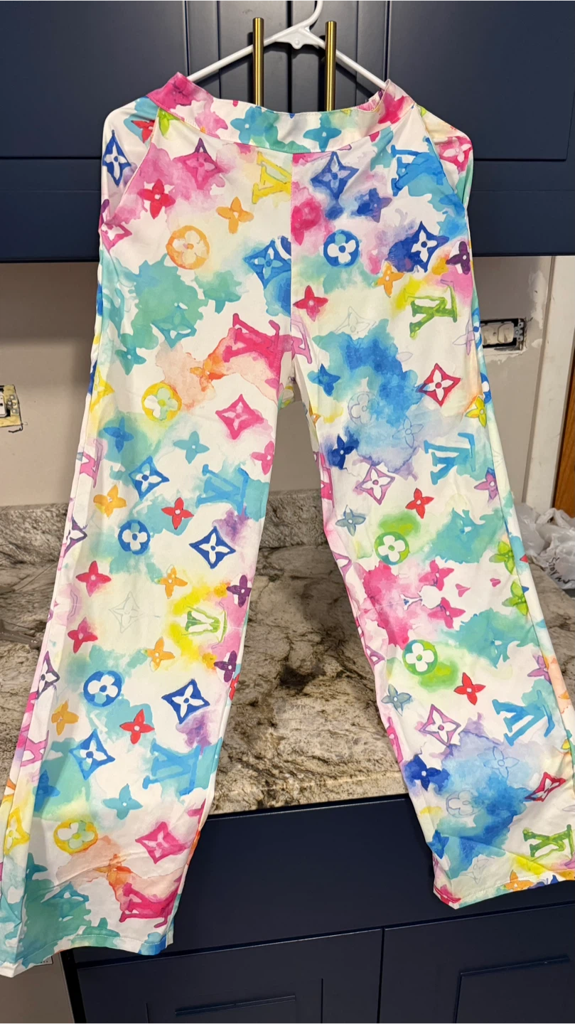 Women Multicolor Watercolor Pants size M