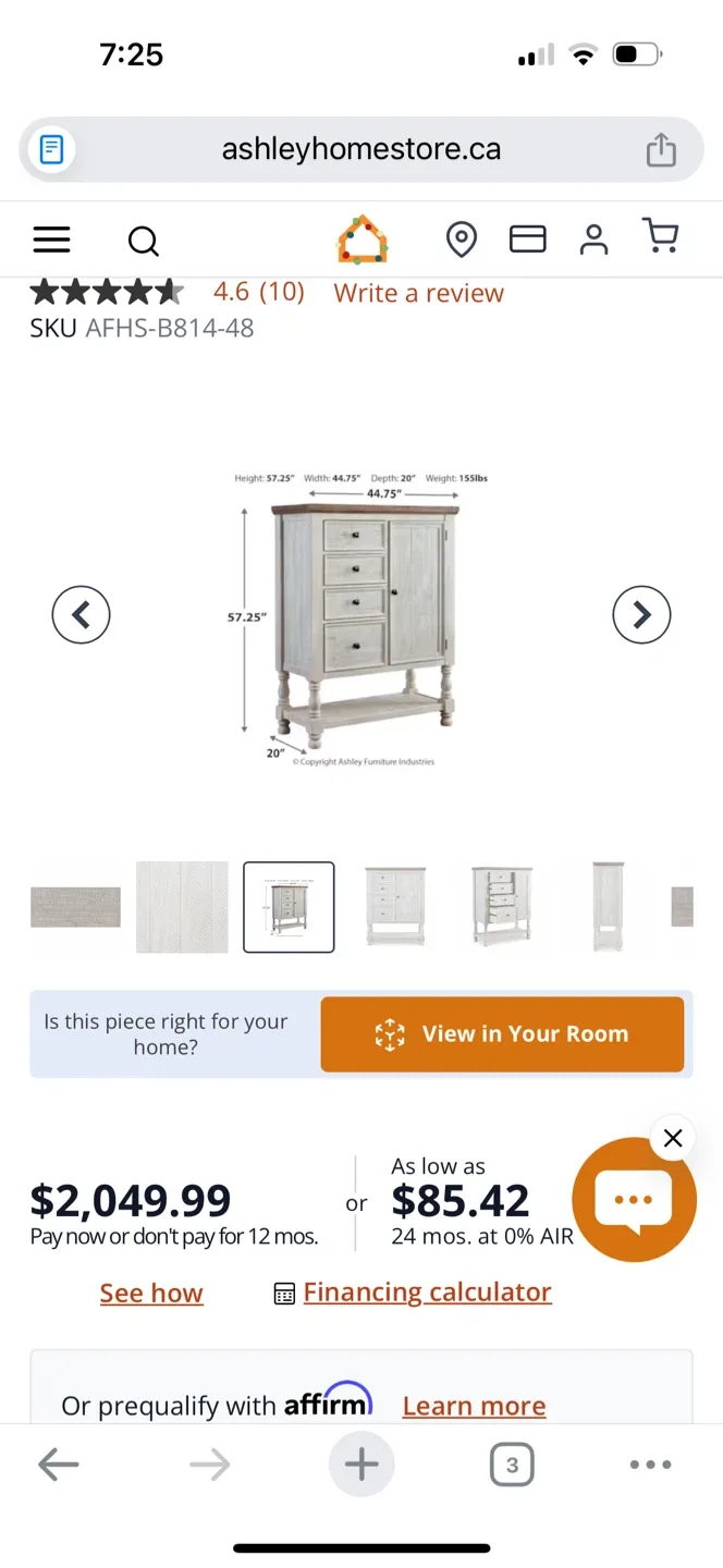 White Wood Cabinet with Drawers image indicator(6)