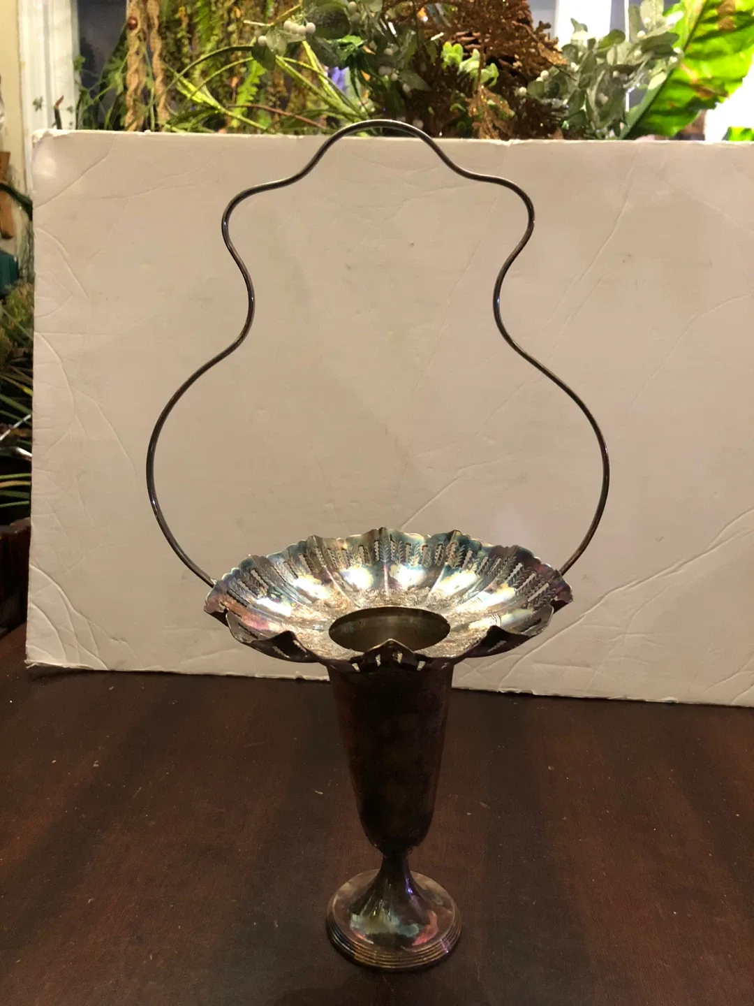 Vintage Silver Plated Flower Vase.