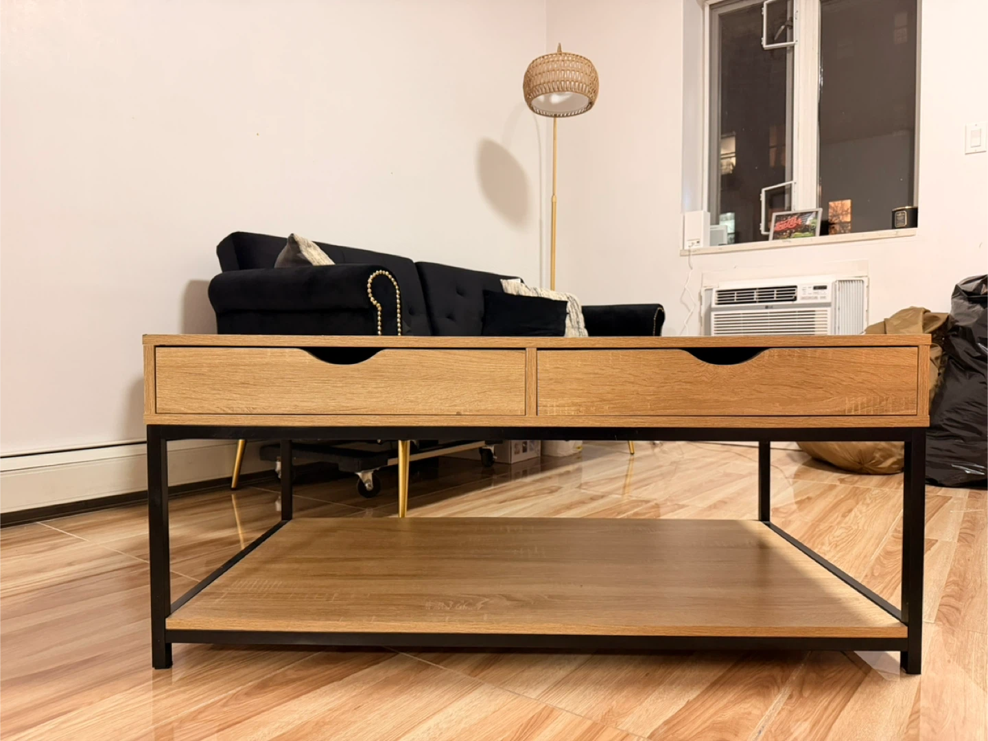 Wood Coffee Table with Drawers - photo 2