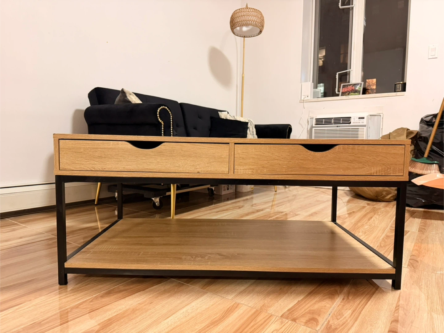 Wood Coffee Table with Drawers