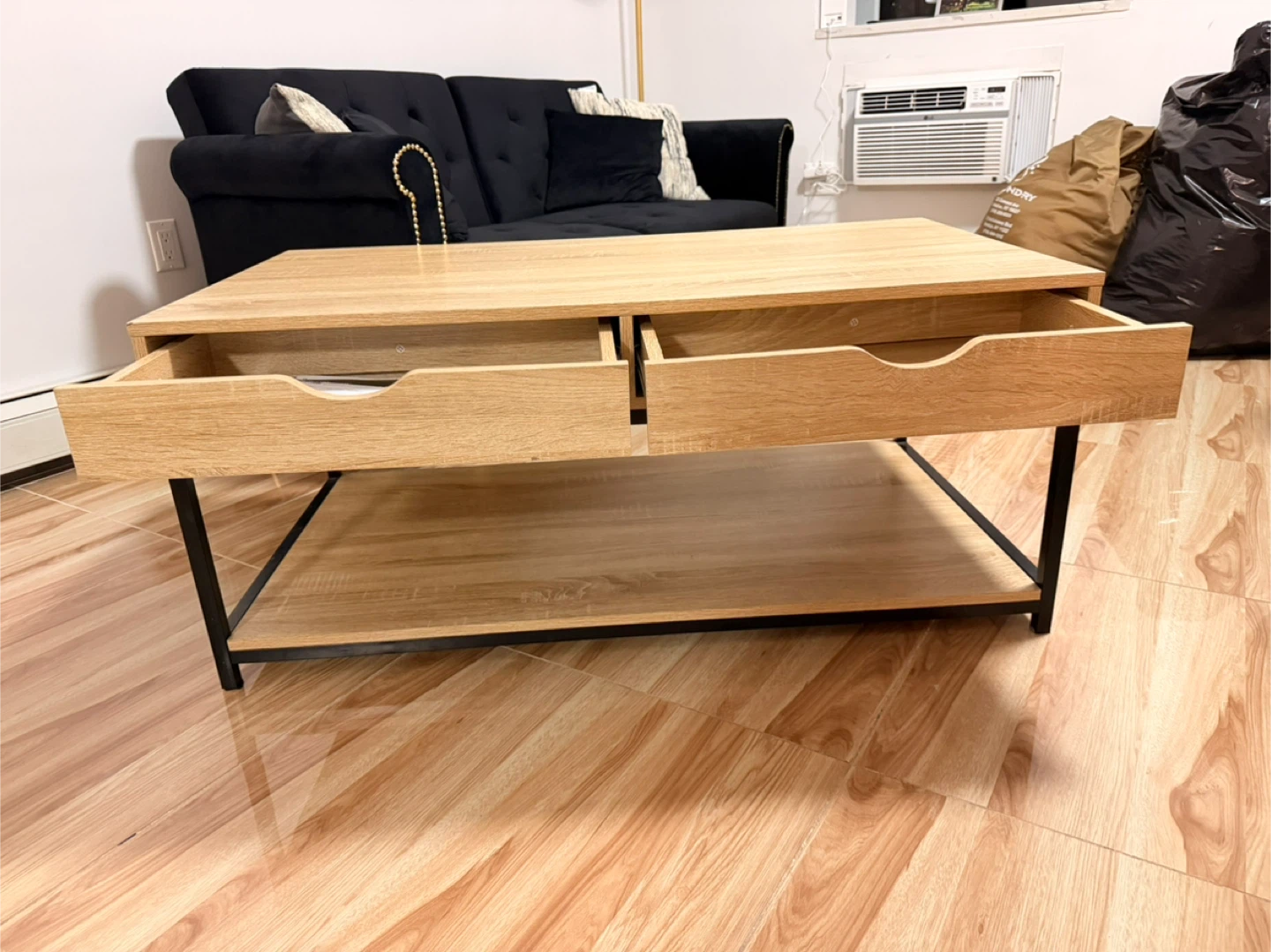 Wood Coffee Table with Drawers - photo 3