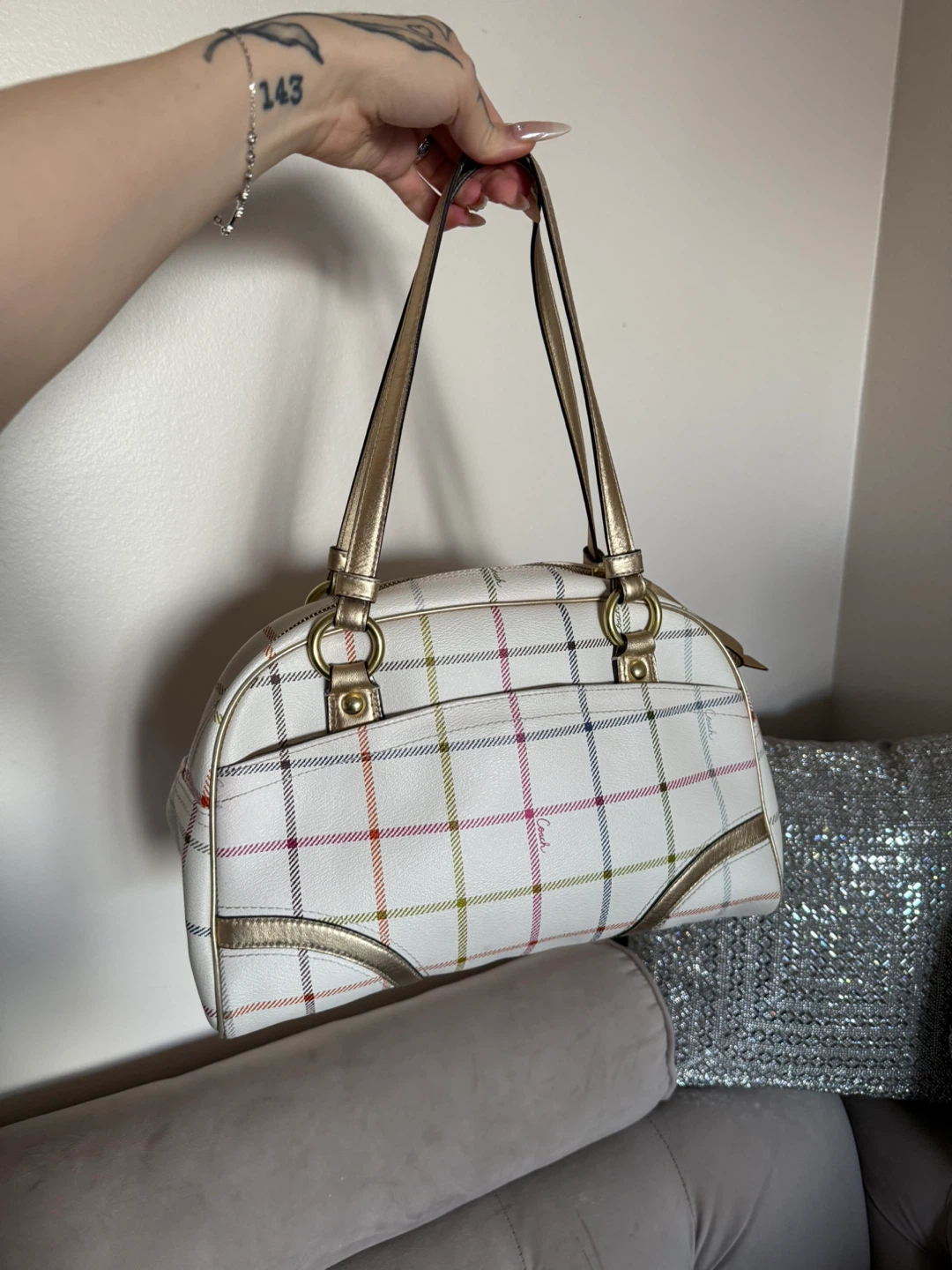 Coach White Plaid Handbag - photo 4