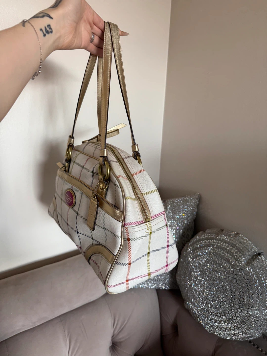 Coach White Plaid Handbag - photo 5