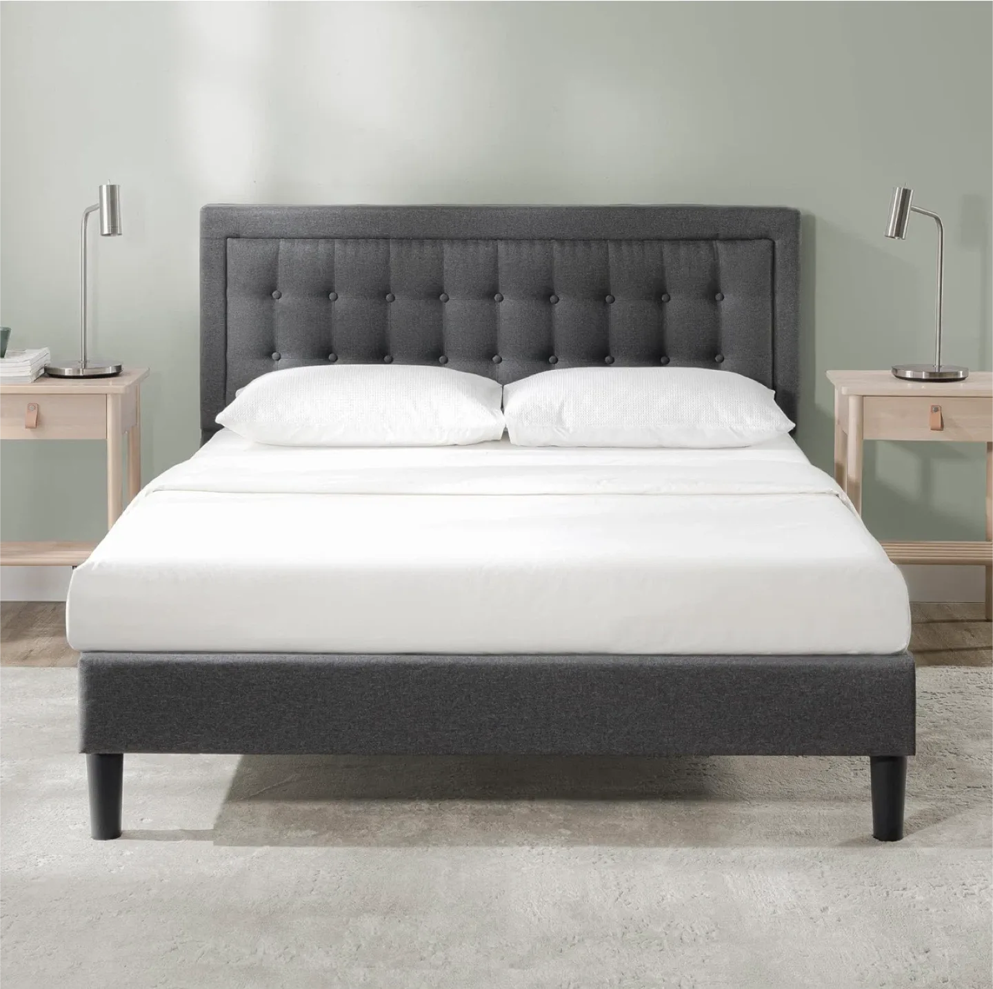 King Size  Platform Bed Frame - Grey