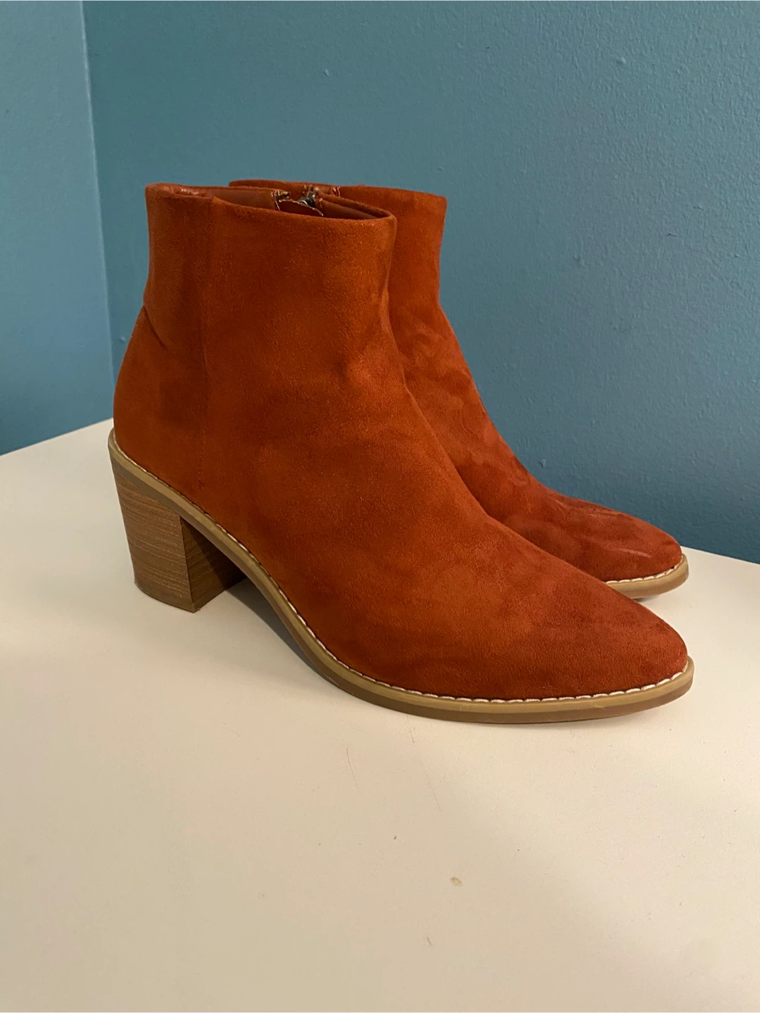 Rust Colored Ankle Boots - Size 7