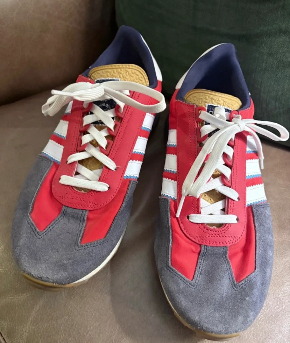 Men’s Adidas Country OG Red, White & Grey Sneakers