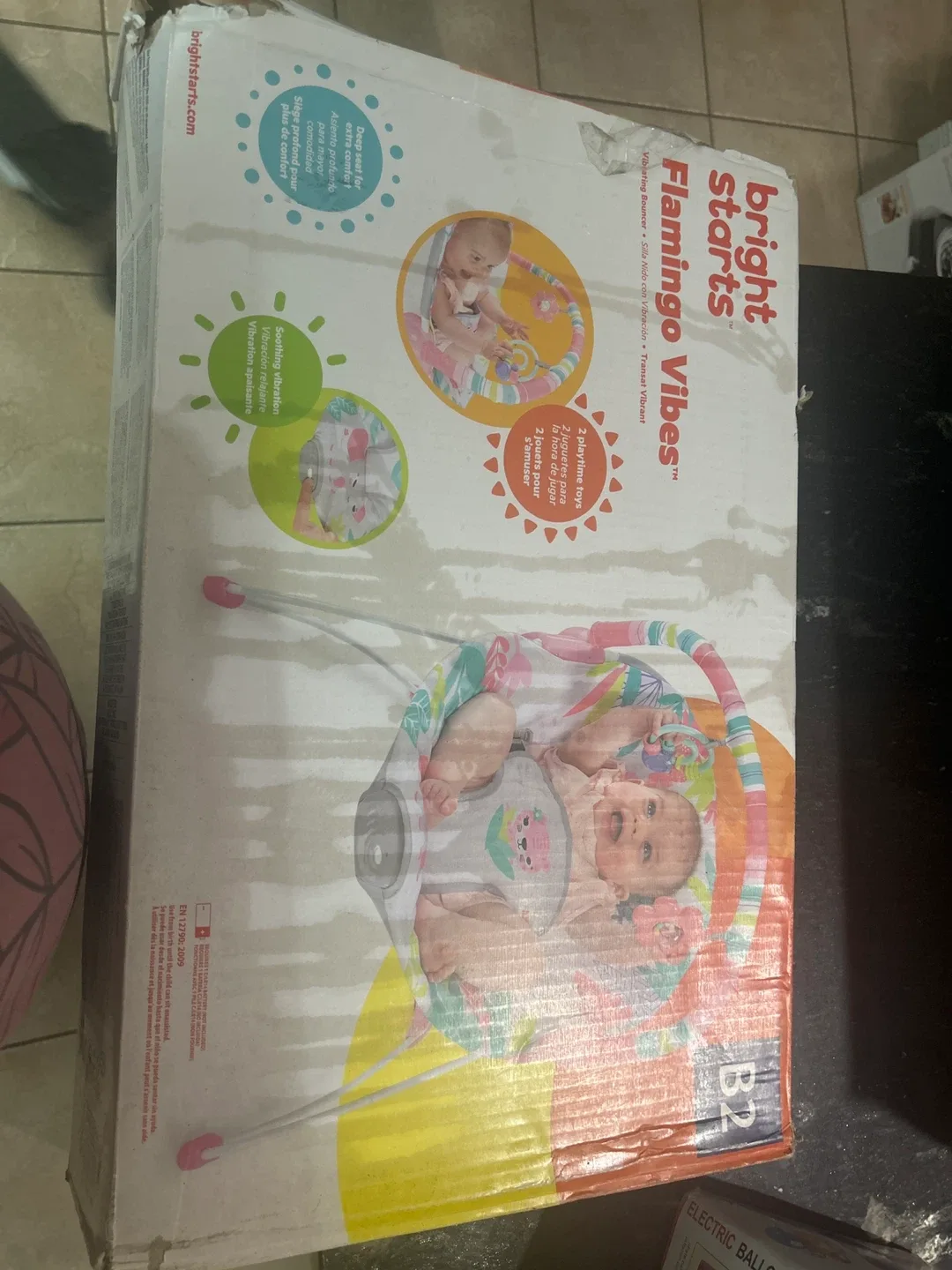 Bright Starts Flamingo Vibes Vibrating Bouncer