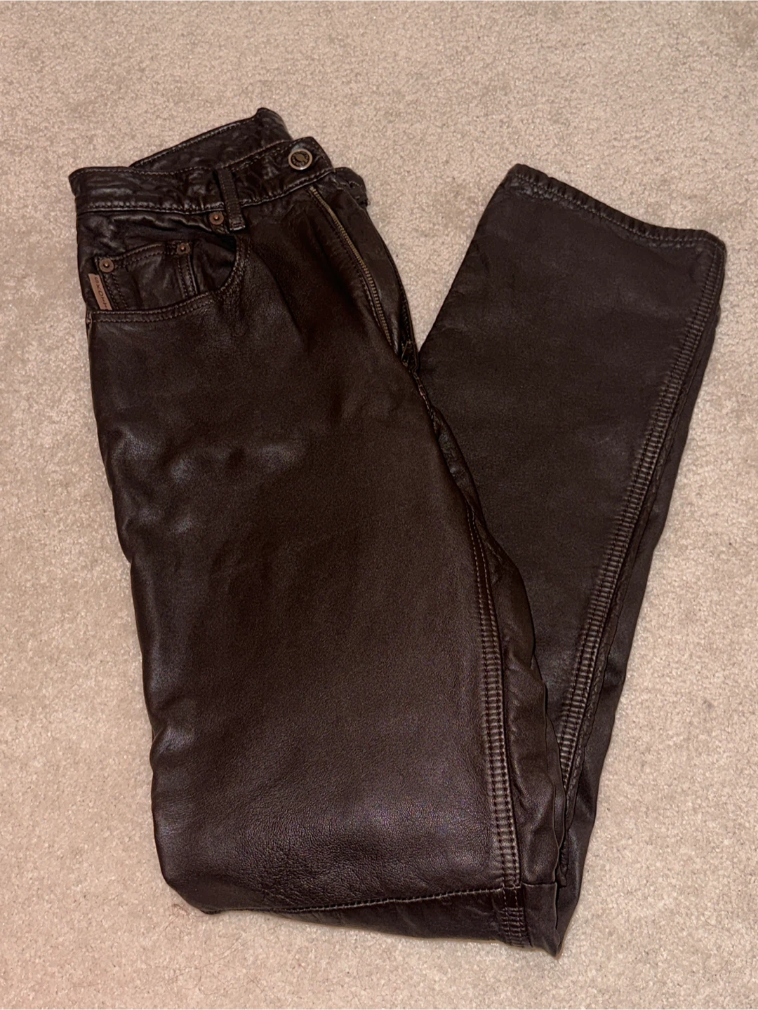 Skotts Suede Leather Pants Brown - photo 2