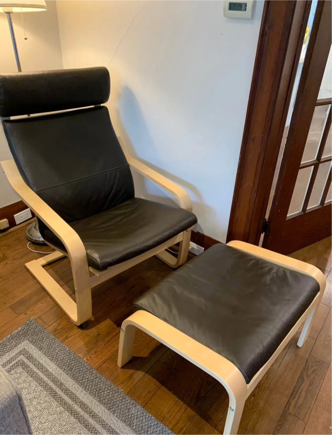 Poang Chair & Ottoman - Leather