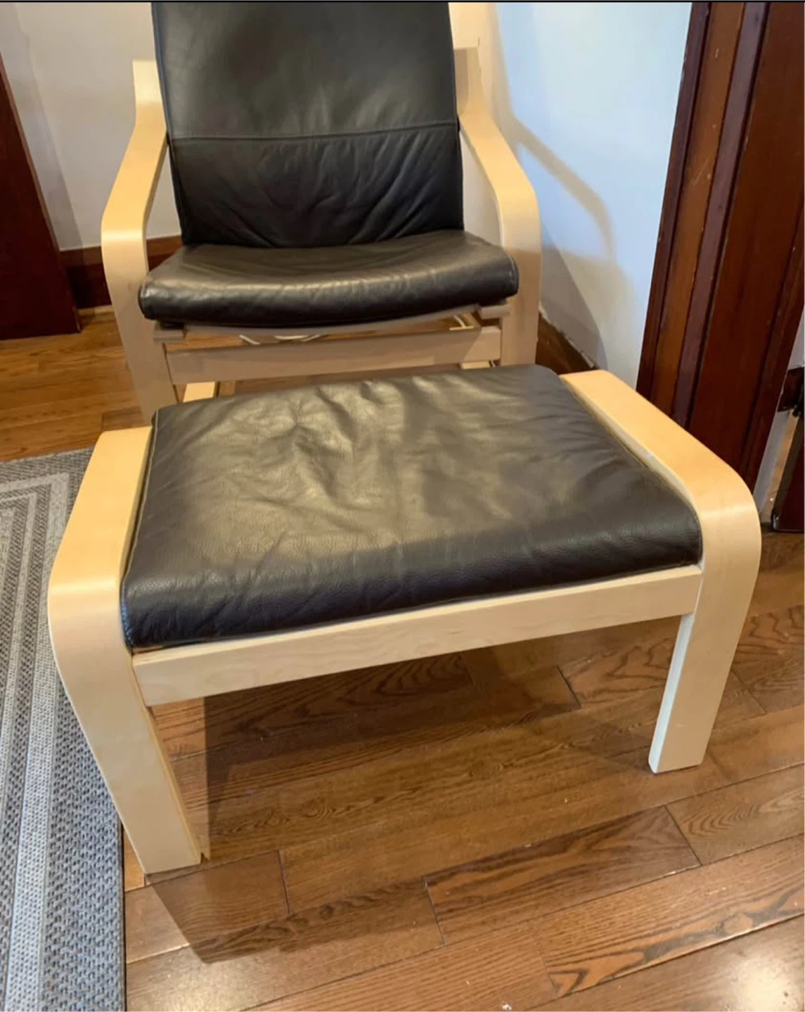 Poang Chair & Ottoman - Leather - photo 3