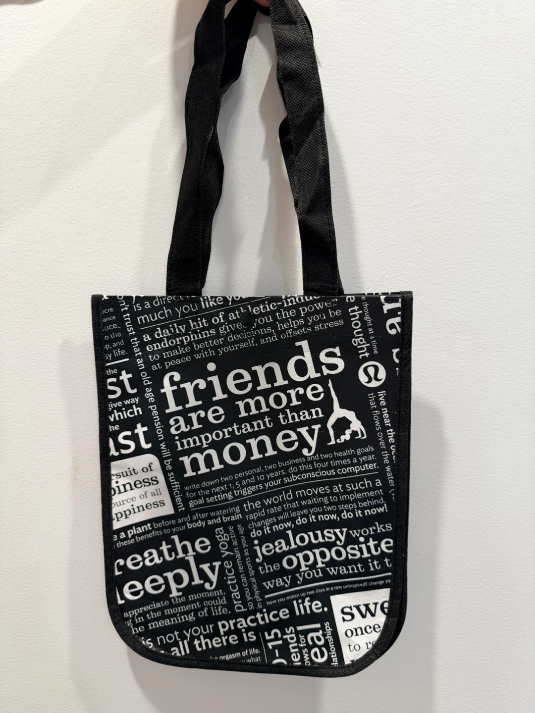 Lululemon Reusable Tote Bag - Black & White
