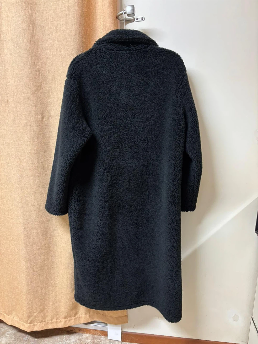Zara Black Teddy Coat - Size S