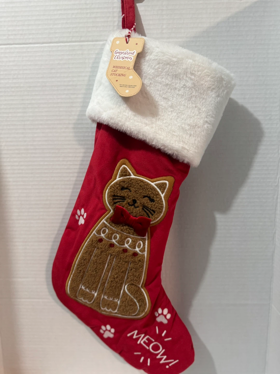 Gingerbread Christmas Whimsical Cat Stocking - photo 2