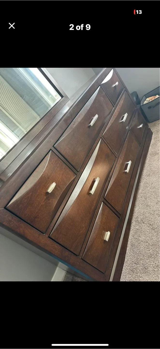 Wood Dresser with Mirror