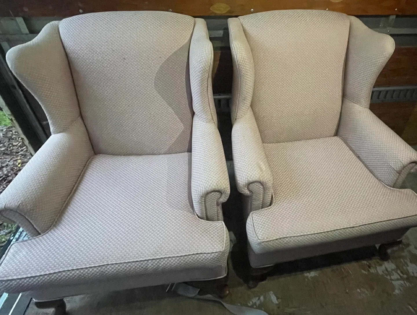 Wingback Armchairs - Light Pink/ salmon color