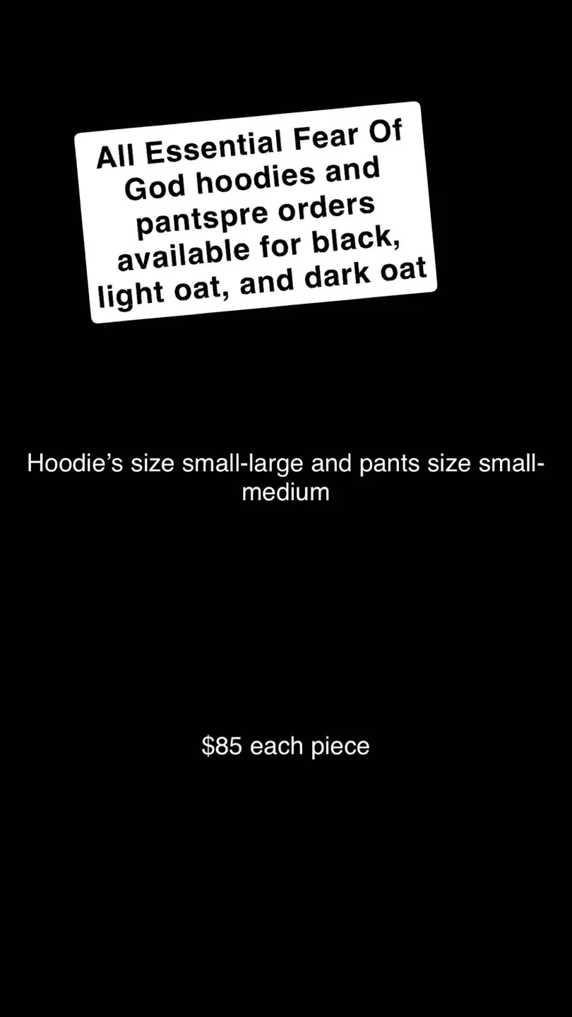 Essential Fear of God Pre Orders