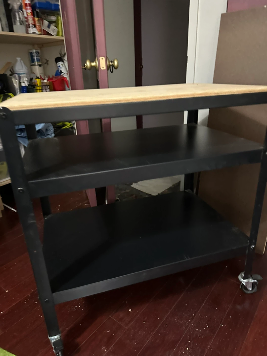 IKEA BROR Utility Cart - Black/Pine Plywood