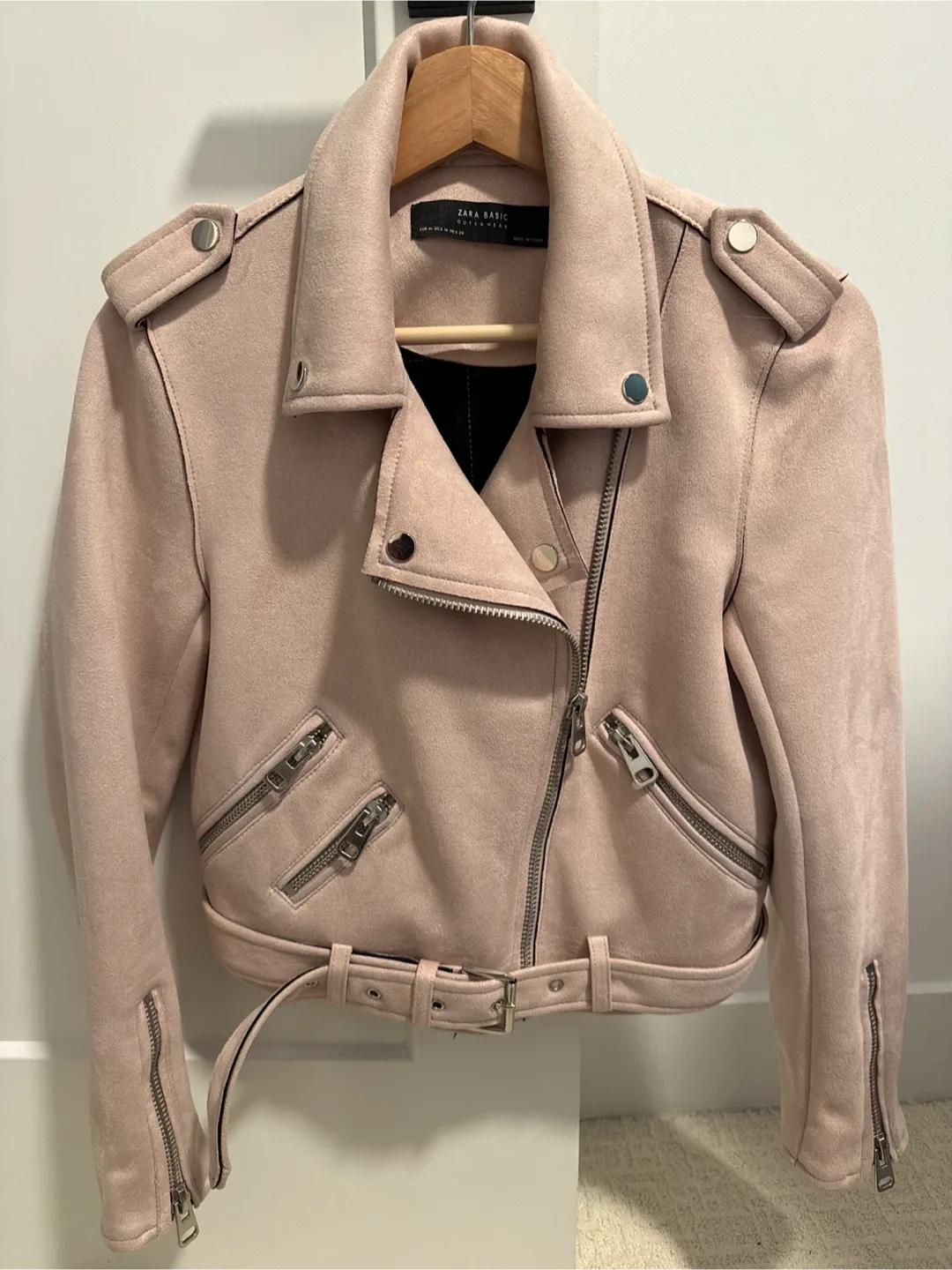 Zara Basic Pink Biker Jacket