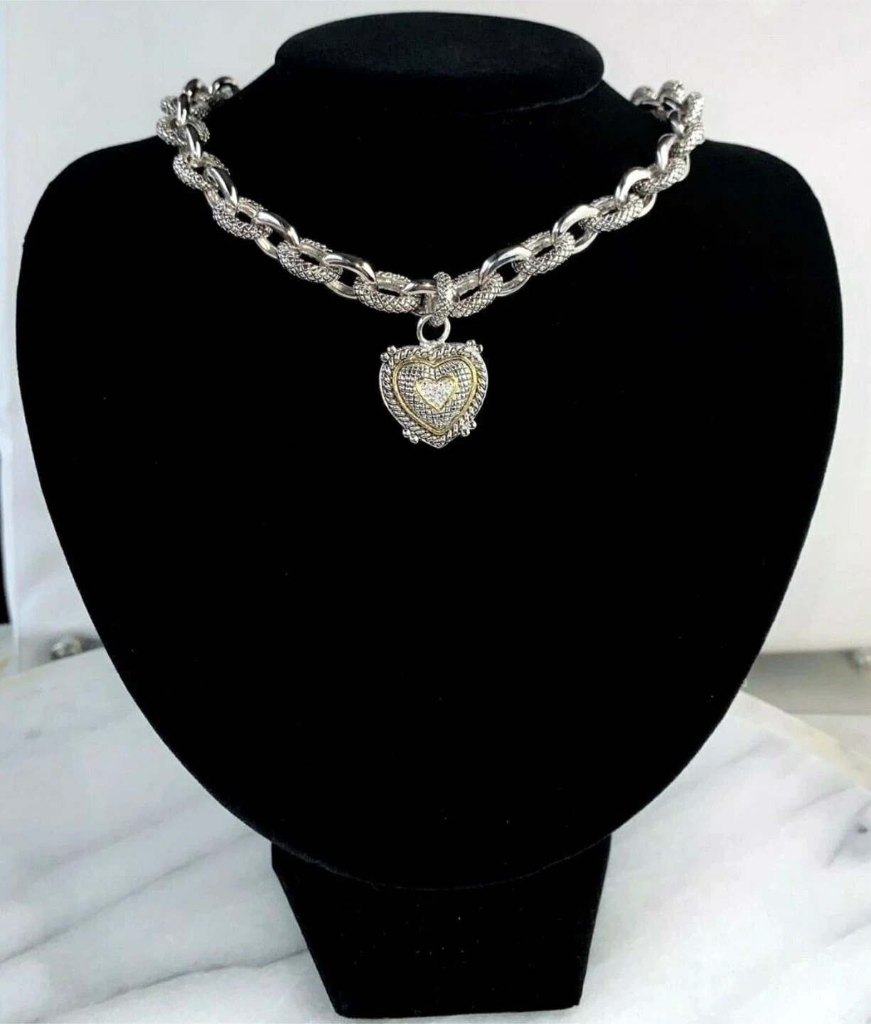 Judith Ripka Silver Heart Necklace & Bracelet Set - photo 3
