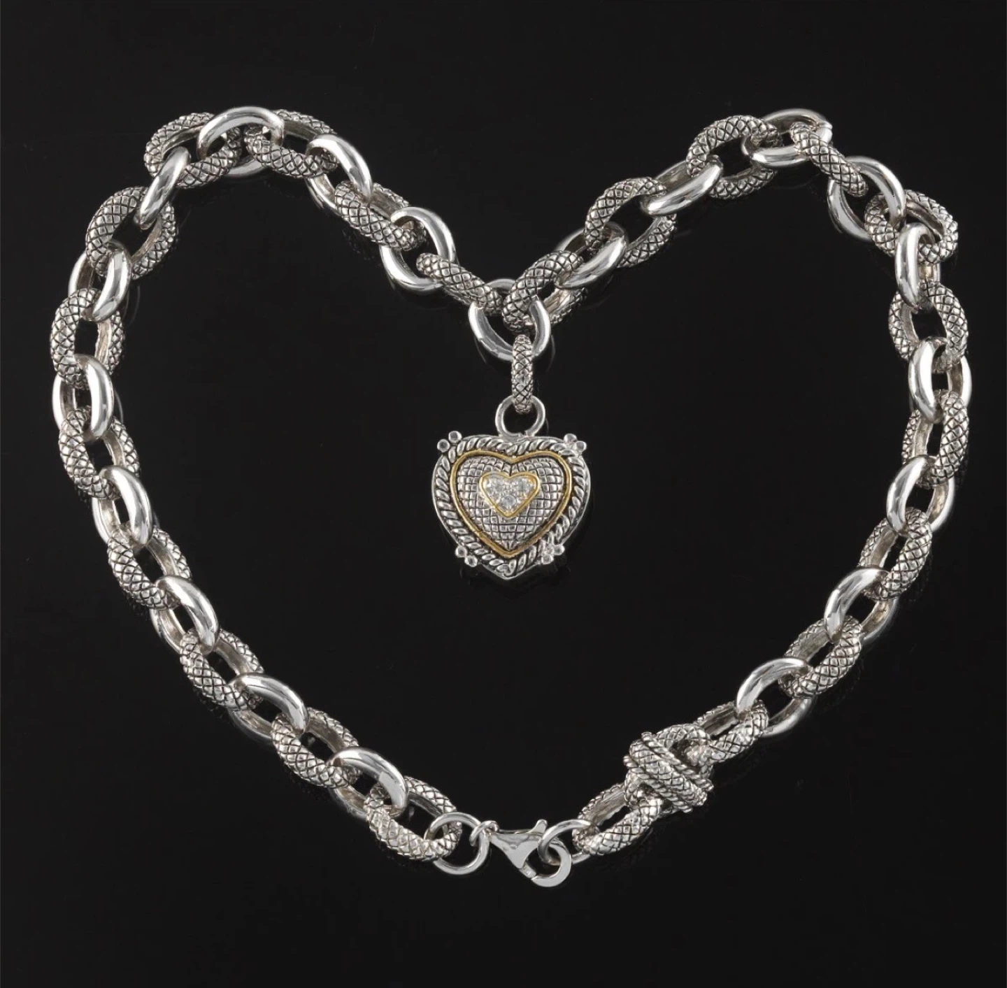 Judith Ripka Silver Heart Necklace & Bracelet Set - photo 2