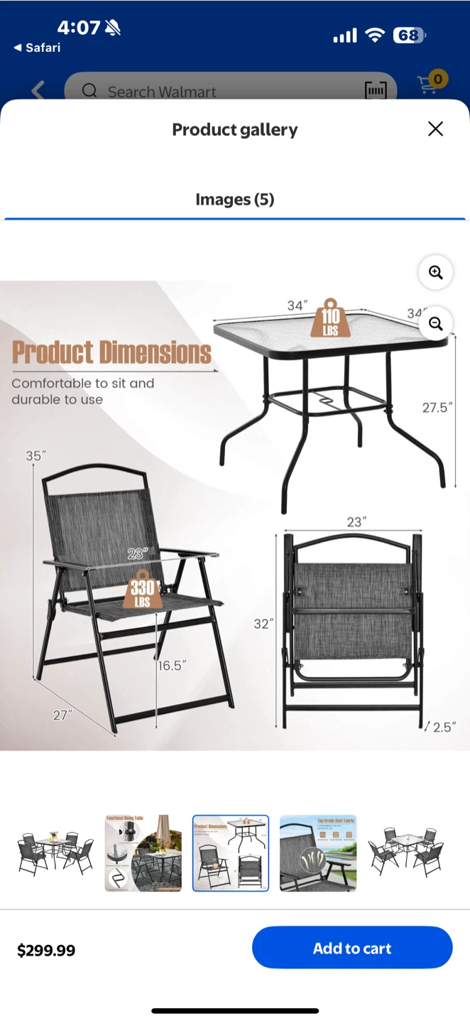Patio Set: Table & 4Folding Chairs - photo 4