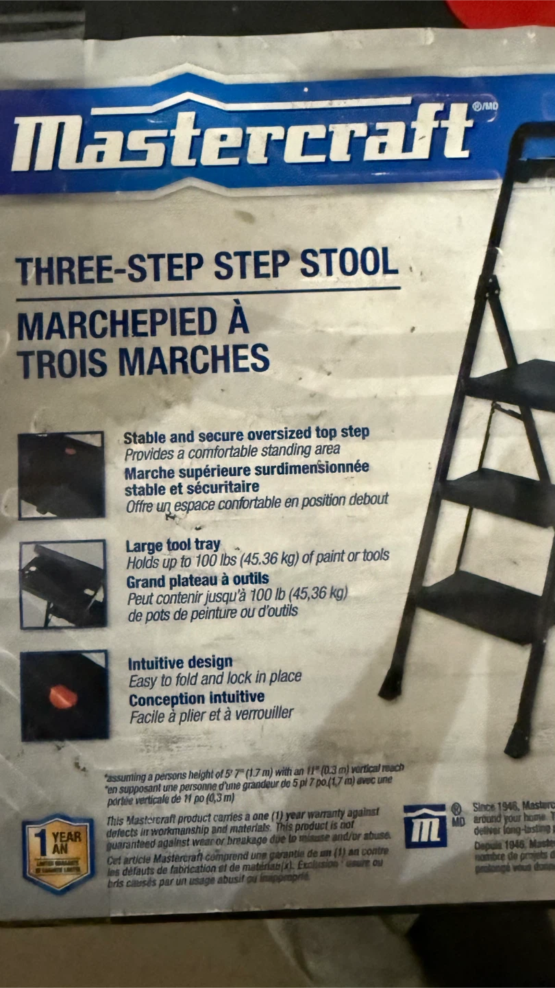 Mastercraft Three-Step Stool - Like New! - photo 3
