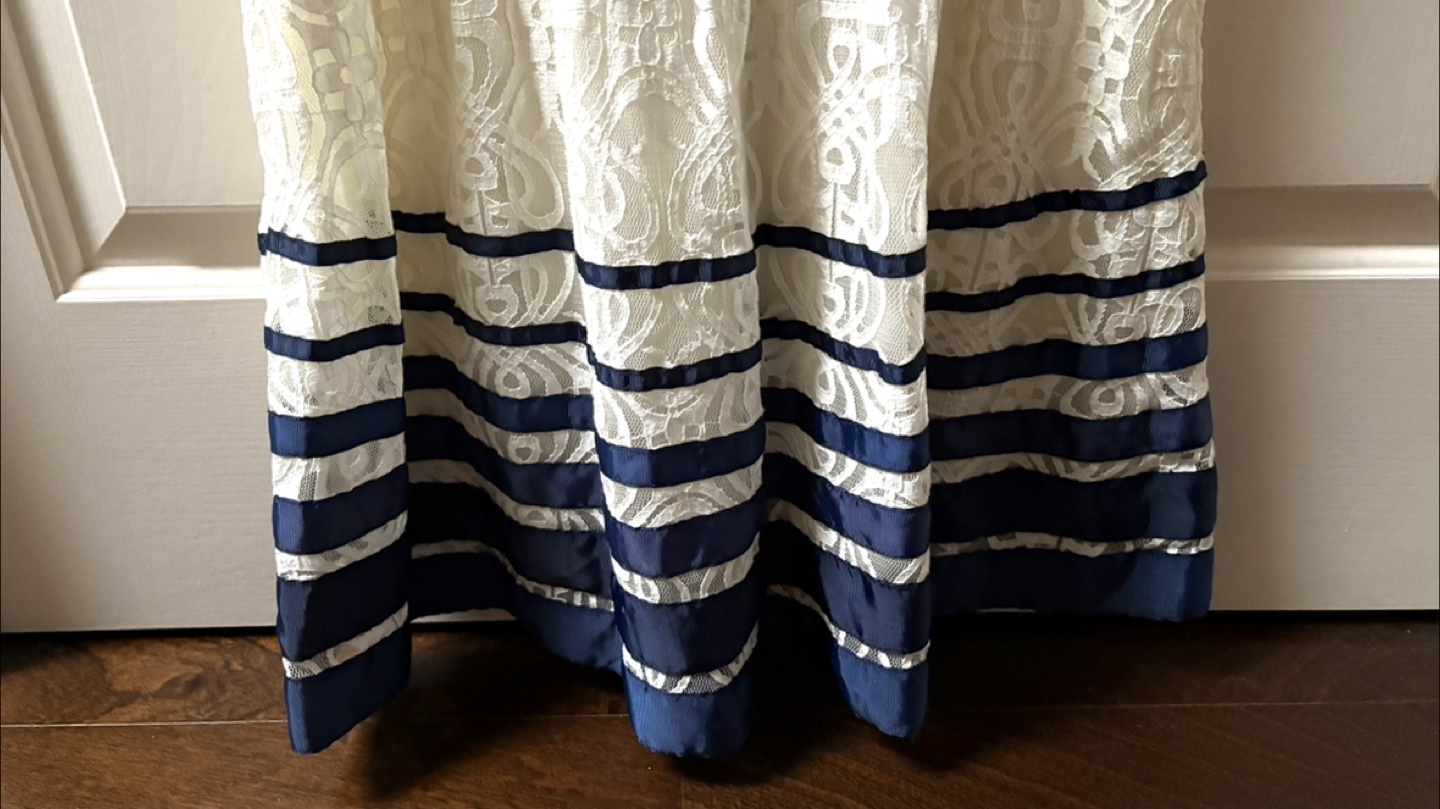 Precis Petite Ivory & Blue Dress - XS - photo 3