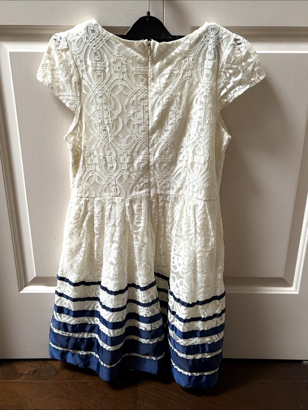 Precis Petite Ivory & Blue Dress - XS - photo 4