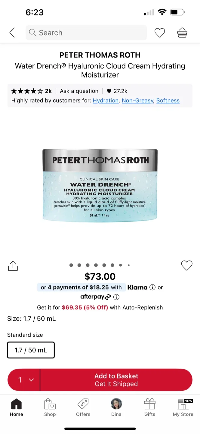 Peter Thomas Roth Water Drench Hyaluronic Cloud Cream 50mL